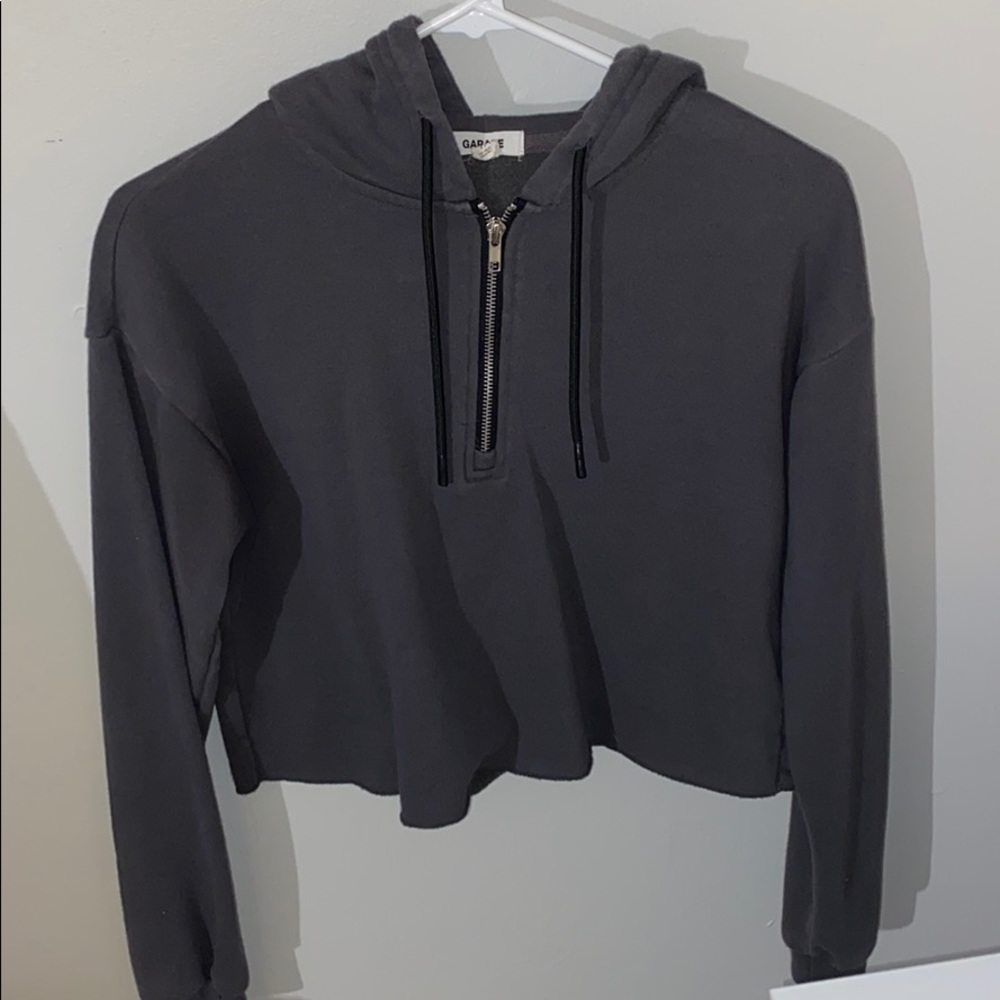 Cropped Quarter Zip Sweatshirt Size S